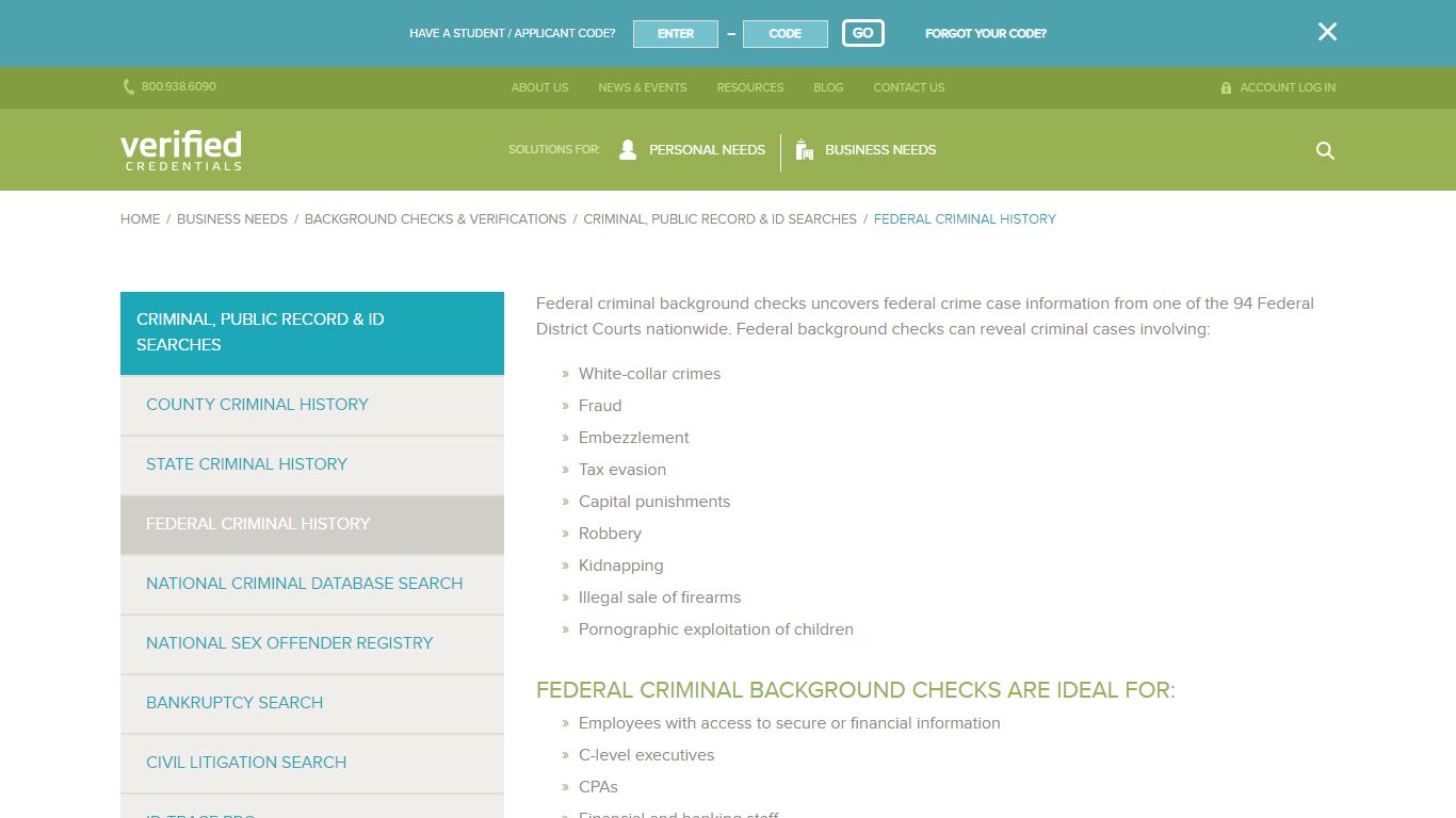 Federal Background Check | Federal Criminal History